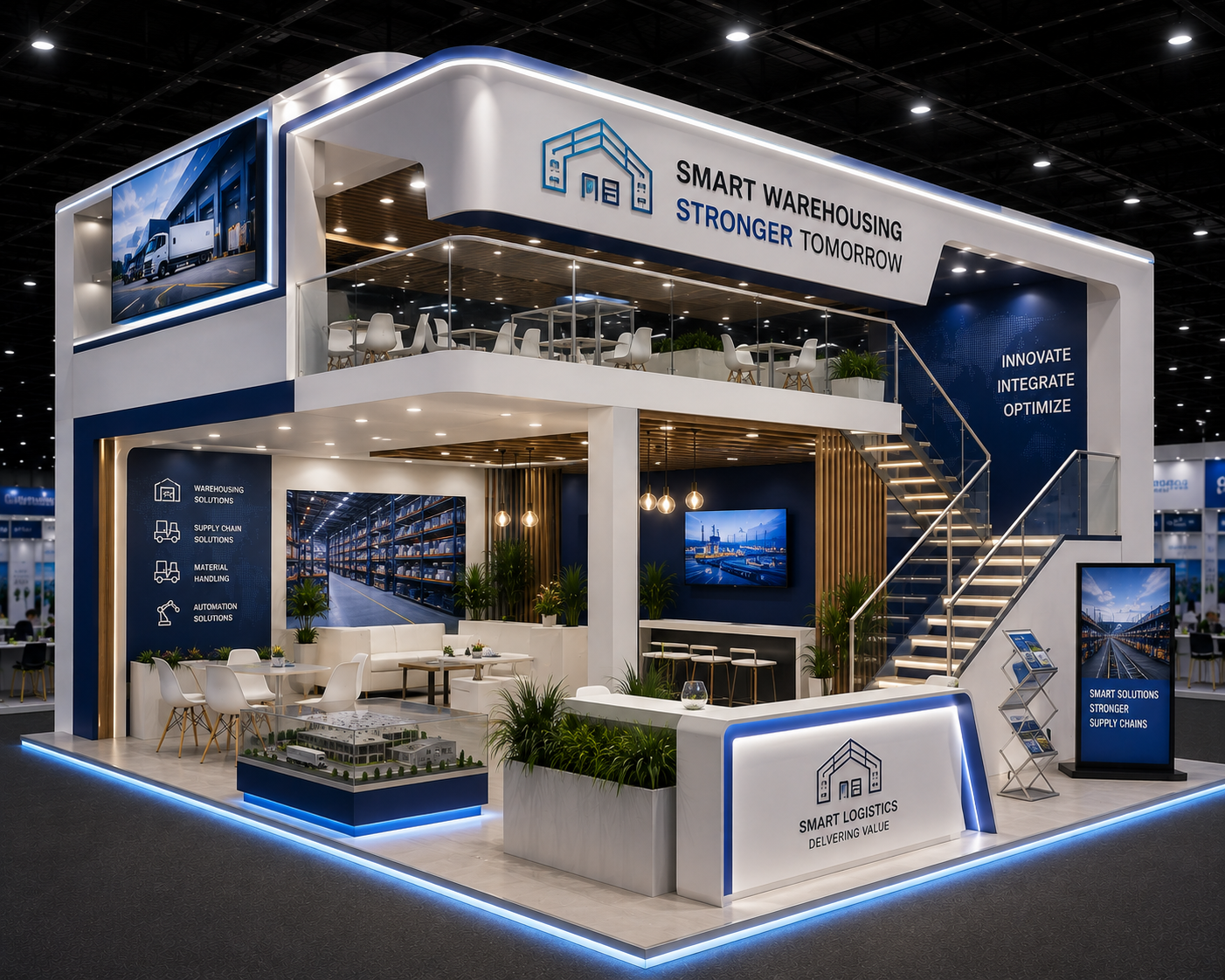 Double-Decker Exhibition Stand Designs for India Warehousing and Logistics Show